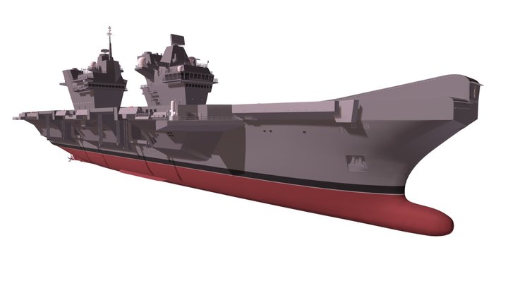 HMS Queen Elizabeth Aircraft Carrier 3D Model