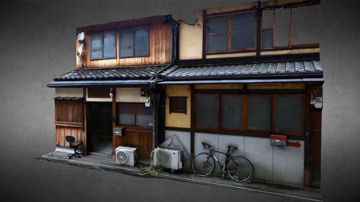 Real Machiya street in Kyoto 3D Model