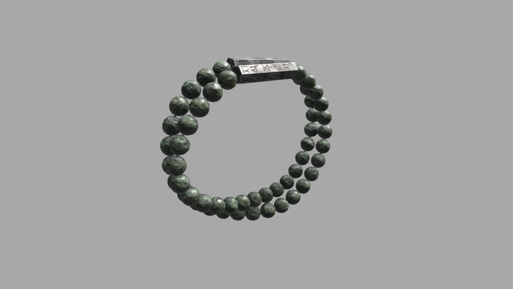 Double-looped Bead Bracelet with Inscriptions 3D Model