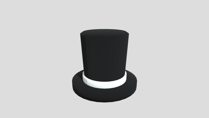 Black and white top hat 3D Model