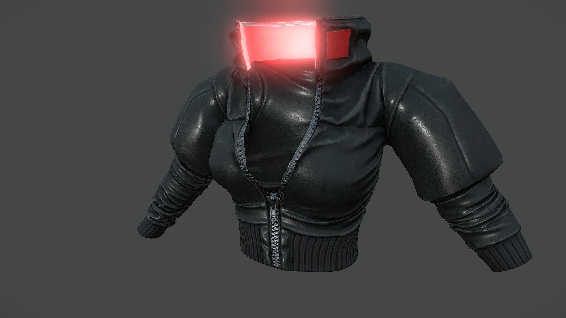 BLACK JACKET WITH NEON PIPED GEOMETRIC DETAIL