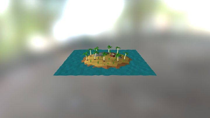 Low poly desert island 3D Model