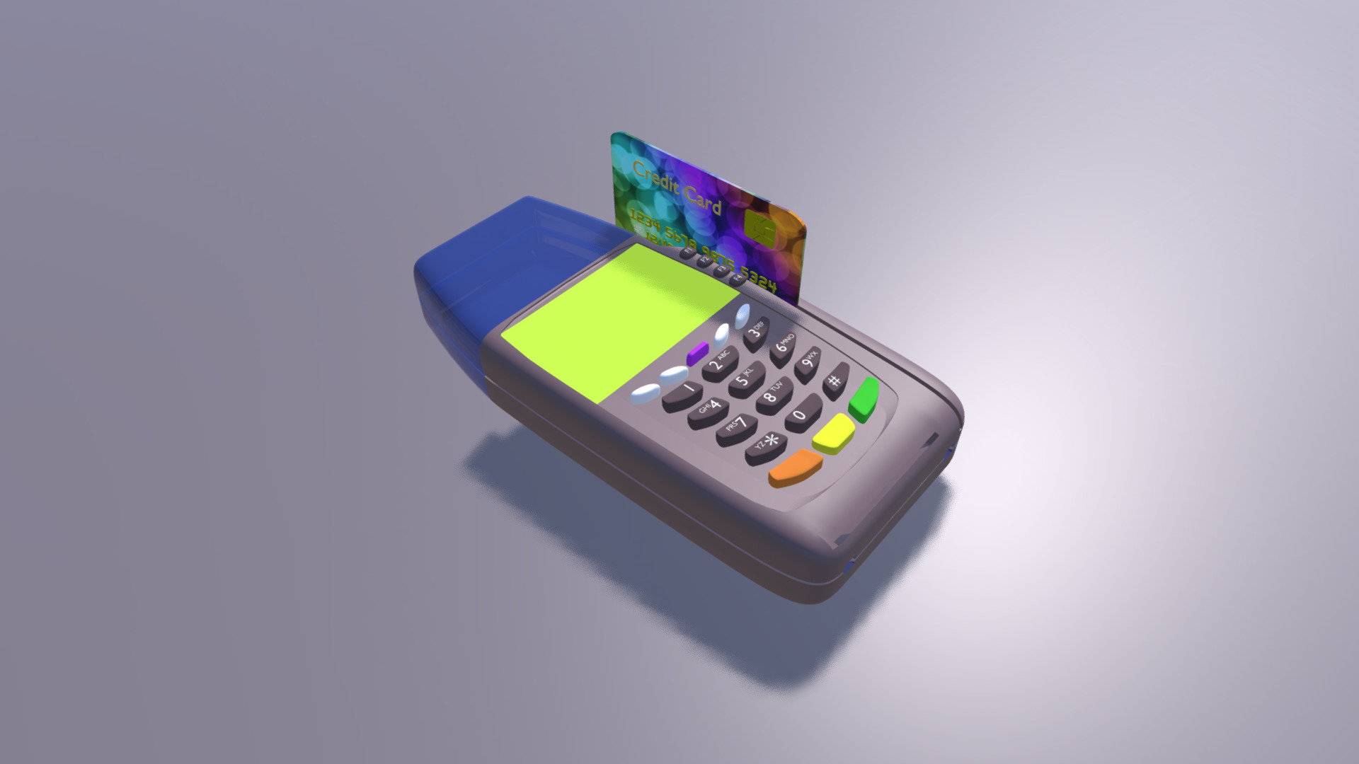 3D model Credit Card Reader - This is a 3D model of the Credit Card Reader. The 3D model is about a close-up of a calculator.