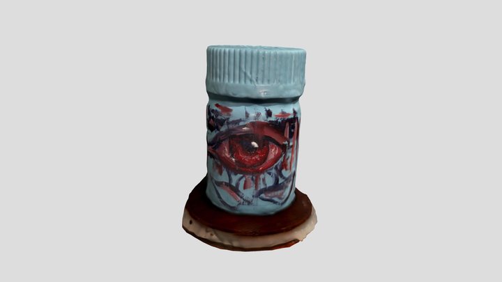 Painted Ibuprofen Bottle 3D Model