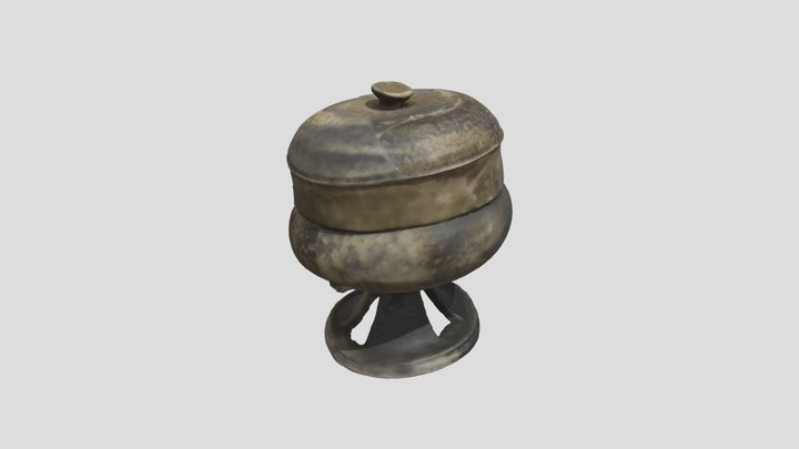 須恵器　脚付壺 3D Model