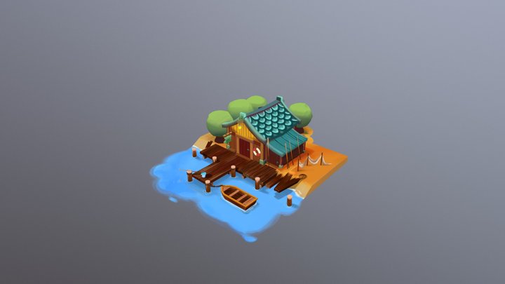 House And Terrain Final 3D Model