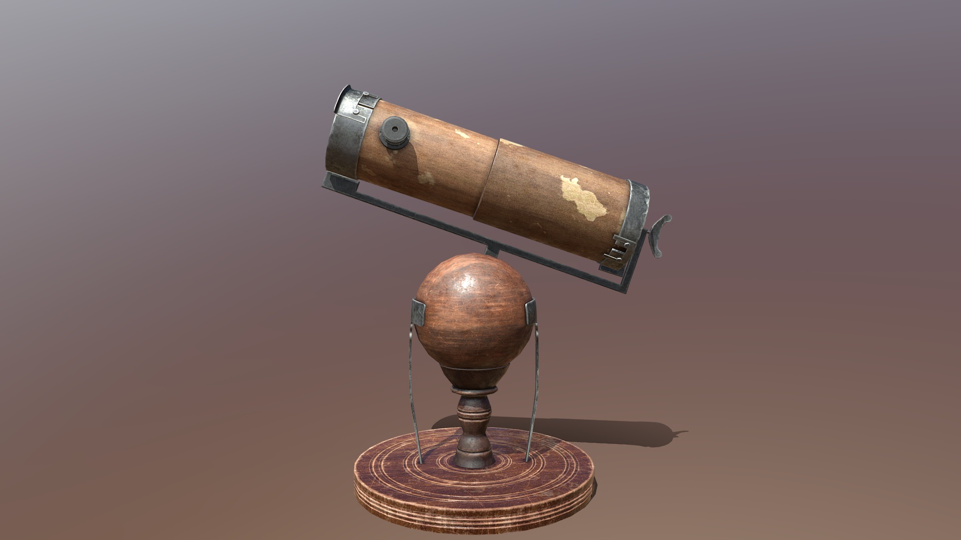 3D model Newton’s reflector - This is a 3D model of the Newton's reflector. The 3D model is about a metal object with a round metal object on top.