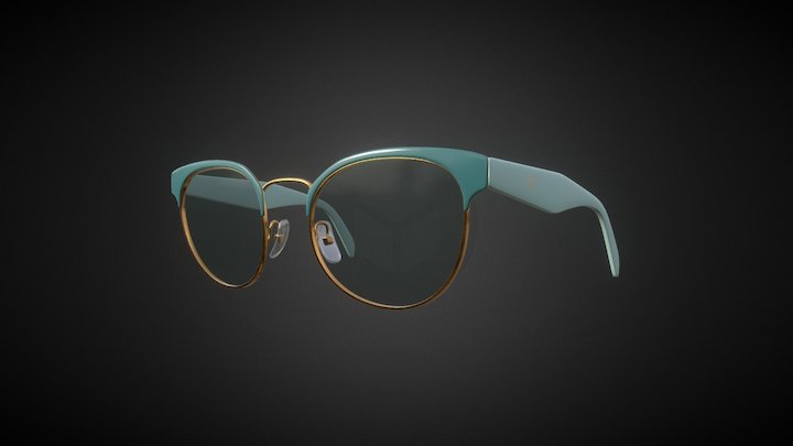 Prada Clubmaster PR61TS Green, G04L01-B 3D Model