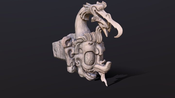 Mayan GI monolith Hijole Structure of Copan 3D Model