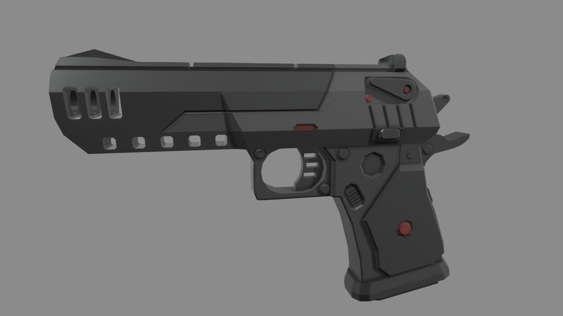 Low Poly Sci-Fi Desert Eagle. - 3D model by Tanako [fc3d5a8] - Sketchfab