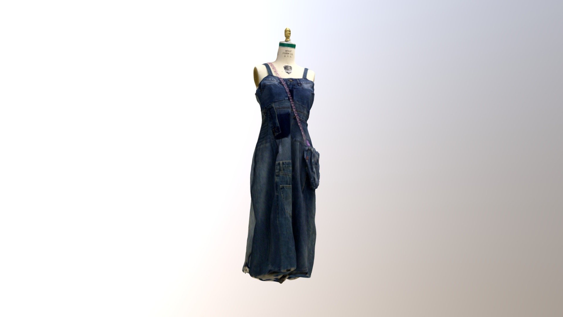 Recycled Denim Dress with Handbag