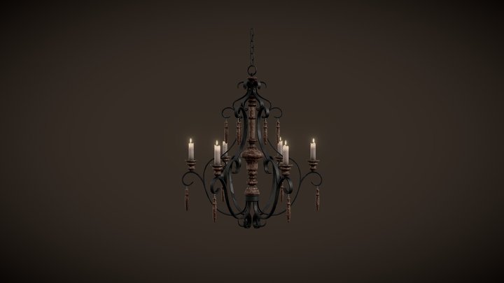 Old Chandelier 3D Model