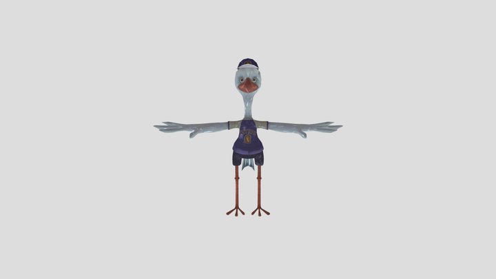 Baseball Stork 3D Model