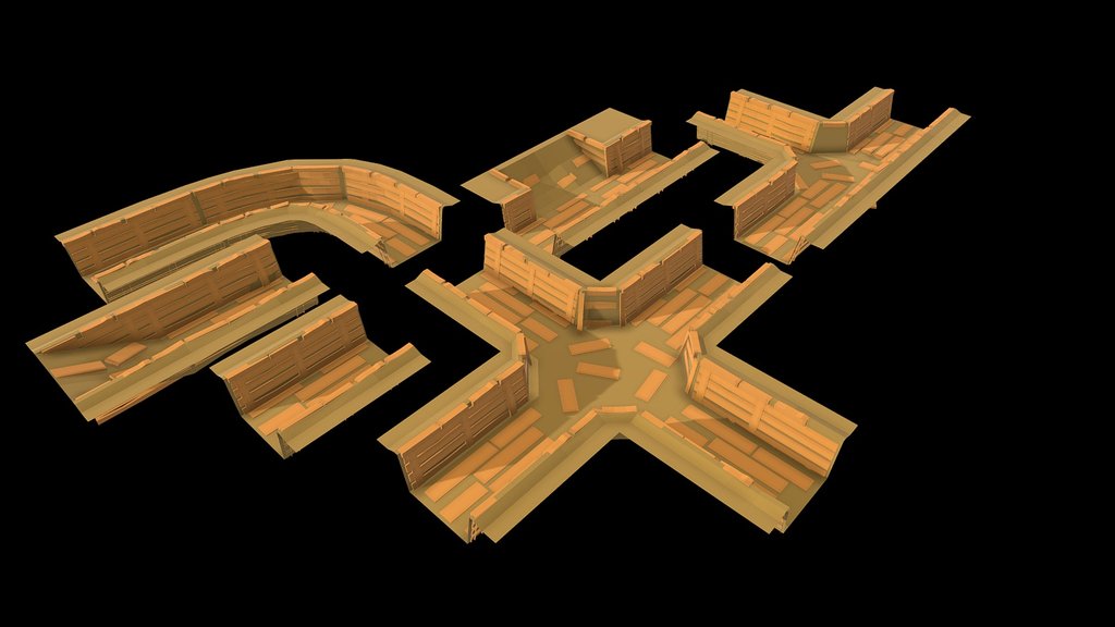 low poly trench
