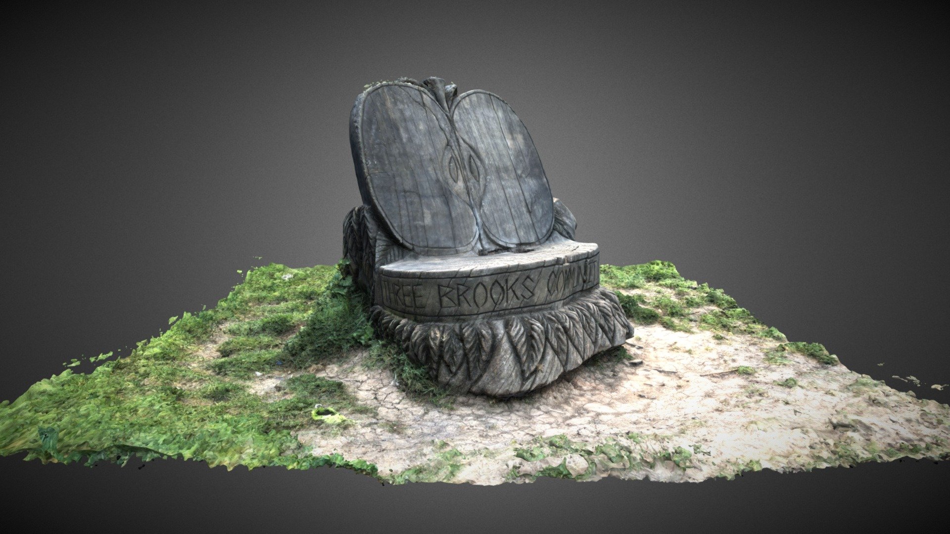 Carved Wooden Bench B