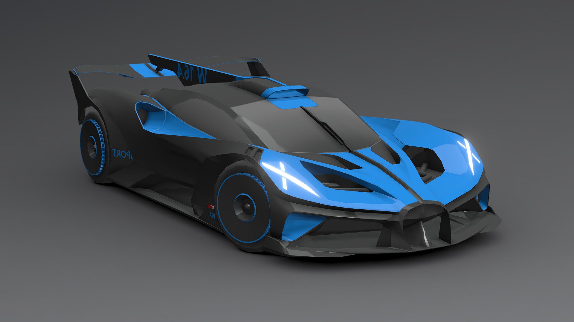 Bugatti Bolide Low-poly 3D - Buy Royalty Free 3D model by Sidra