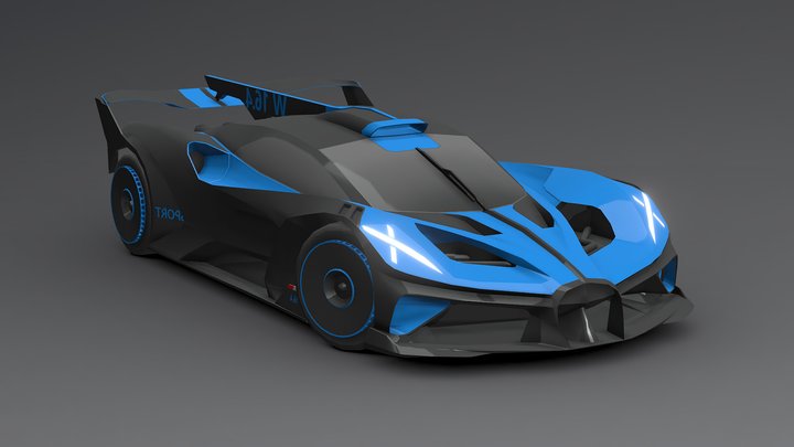 Bugatti Bolide Low-poly 3D 3D Model