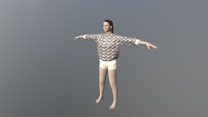 BLOUSE LORIDGINA ELASTIQUÉE 3D Model