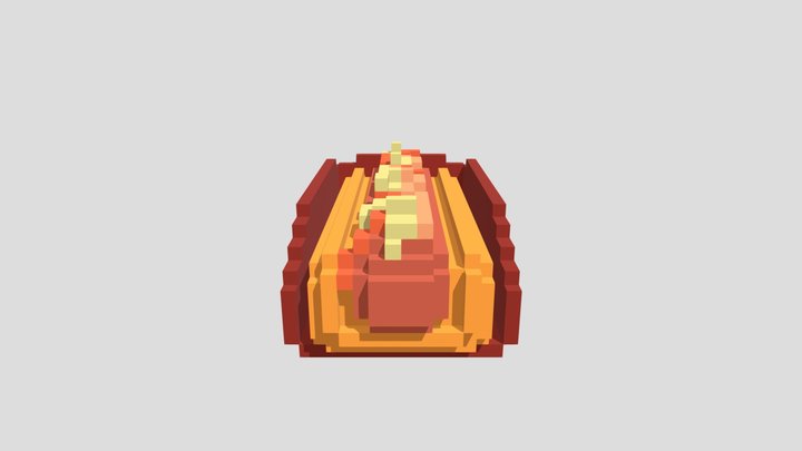 Hot Dog voxel 3D Model