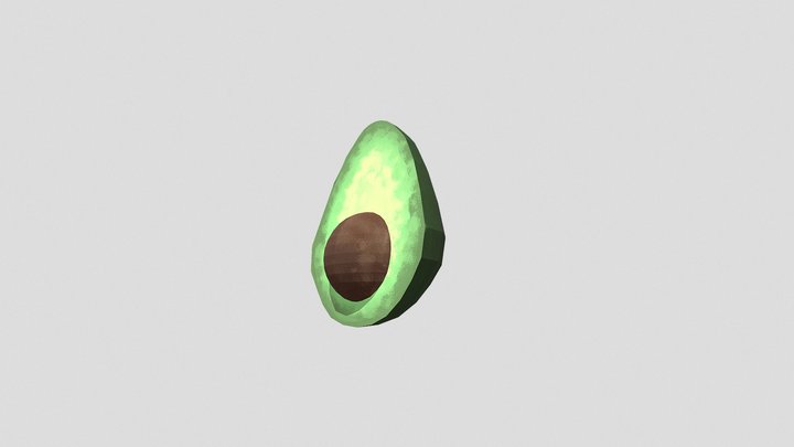 Low Poly Avocado 3D Model
