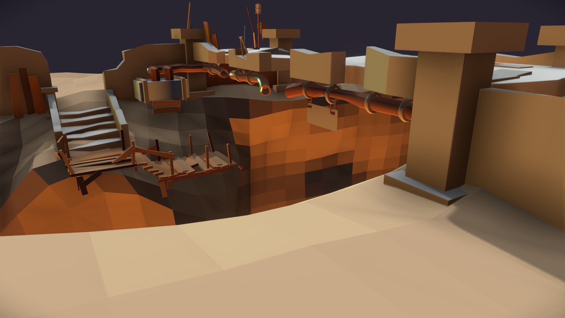 FREE Low Poly Damaged Bridge — Sketchfab embed 3D viewer