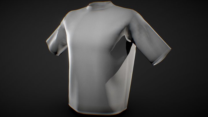 Basic Half-sleeve T-shirt Male 3D Model