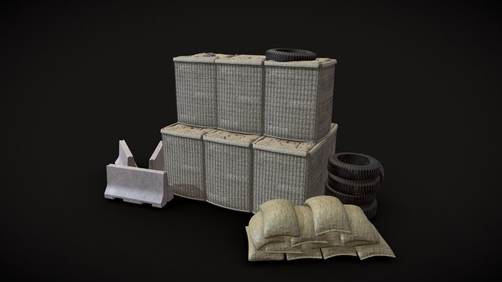 Military/Urban Prop Set – Gratis 3D-model STL