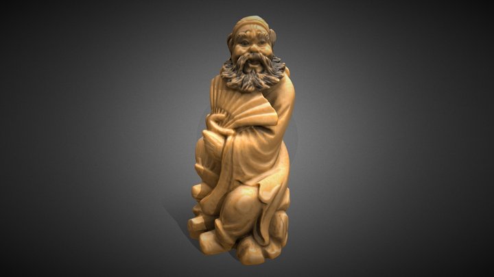 Antique ivory old man 3D Model