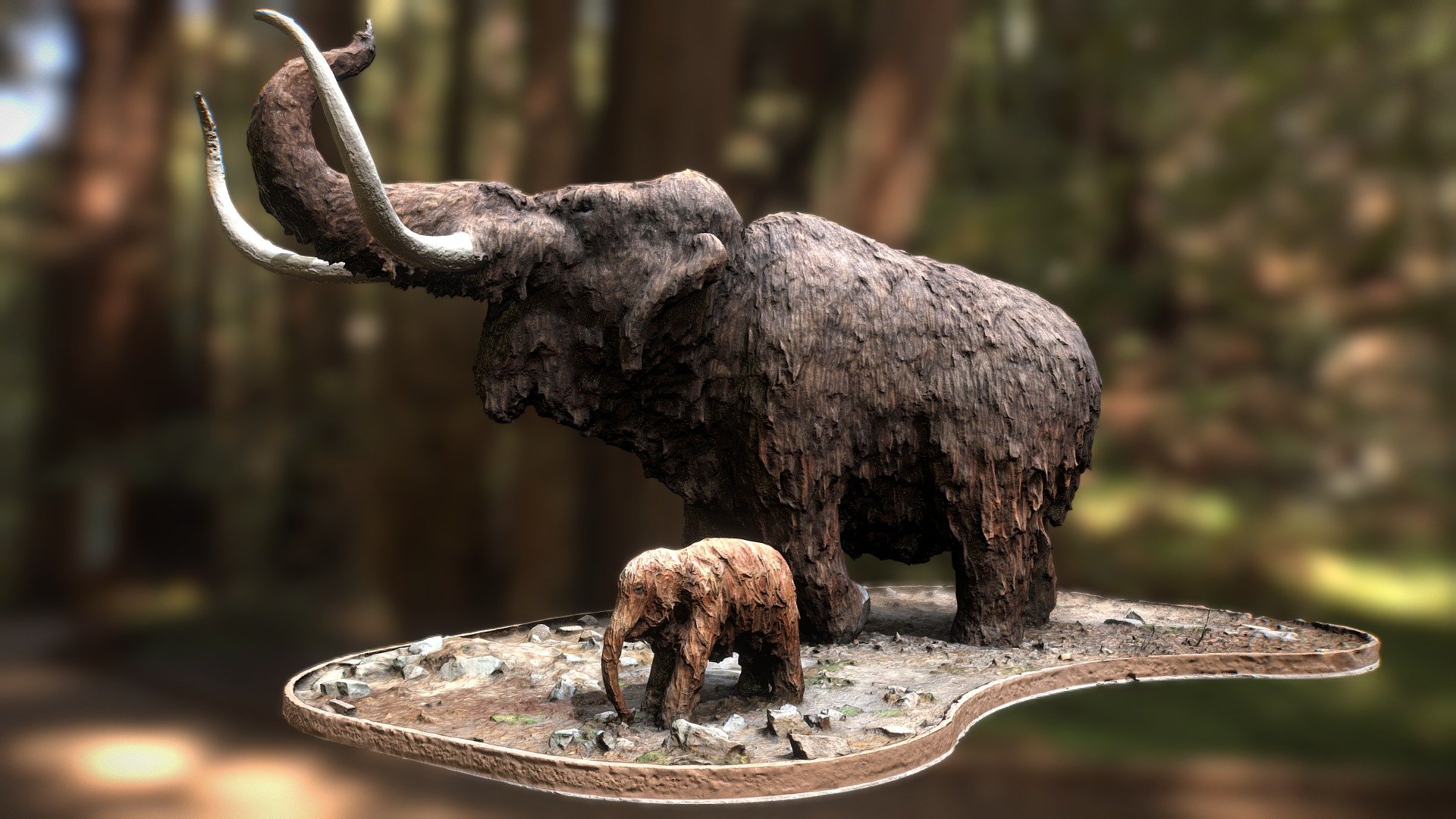 Mammoth with baby