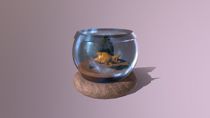 Goldfish in a fishbowl version 1 3D Model