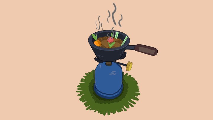 National Park Stove - Hand Painted 3D Model