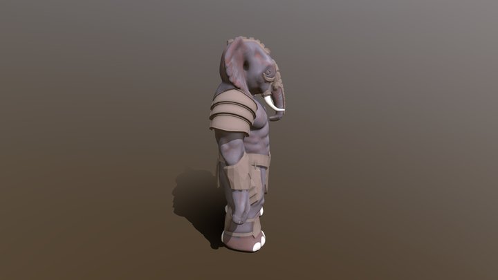 Elephant Warrior 3D Model