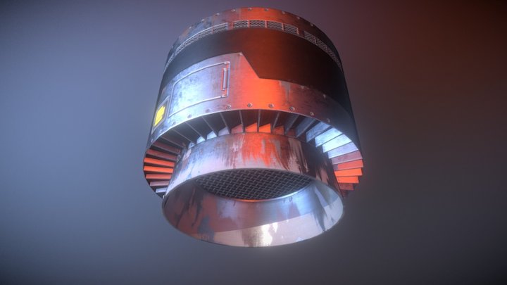 High Tech Space Grill/Skillet Range Vent 3D Model