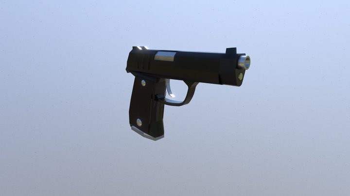 Low poly pistol 3D Model