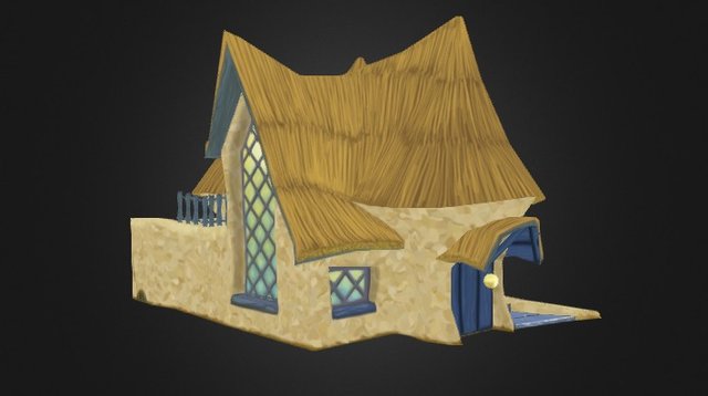 Hand Painted Fantasy House 3D Model