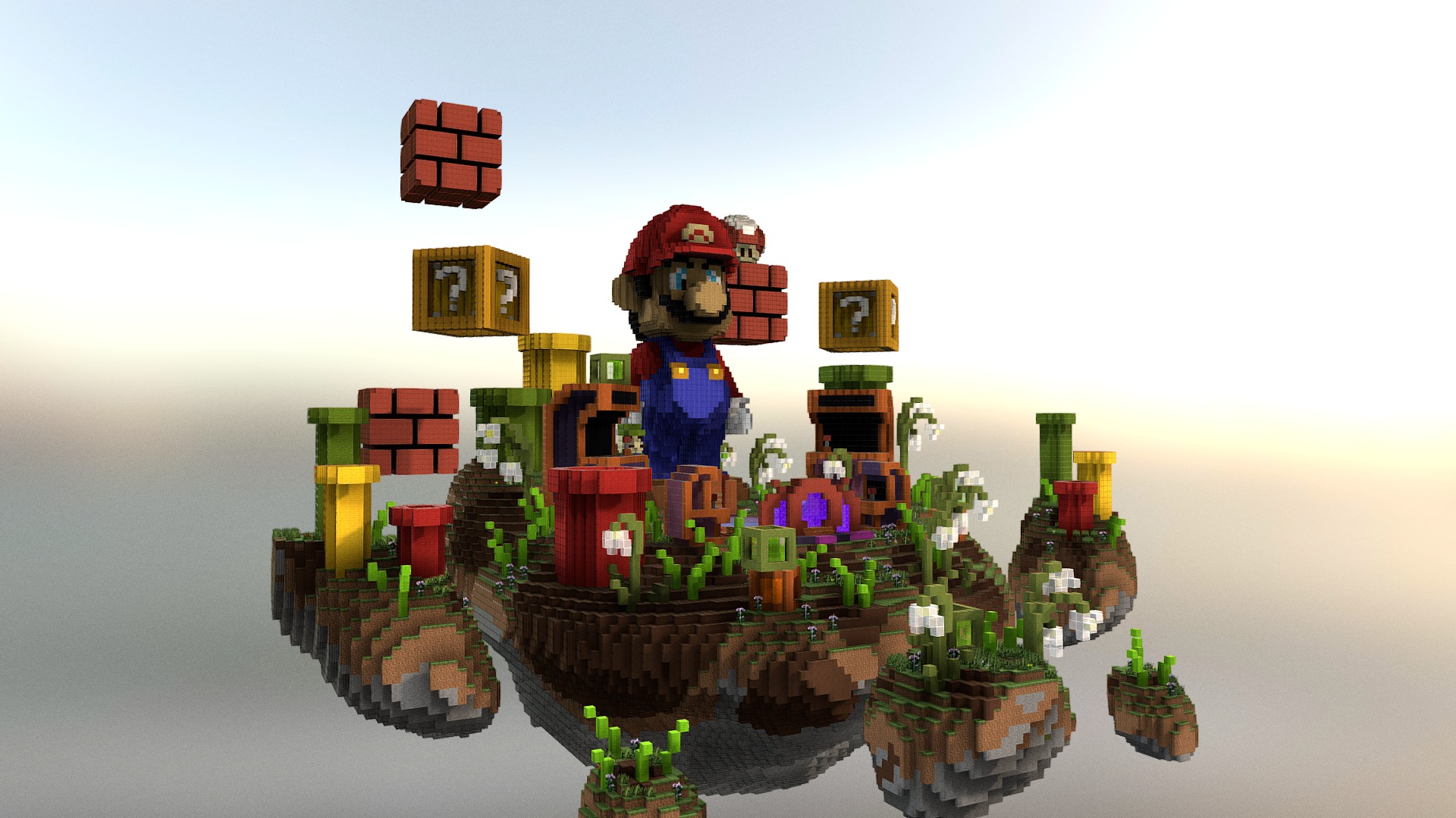 3D model Mario LobbyHub - This is a 3D model of the Mario LobbyHub. The 3D model is about a toy house on a small island.