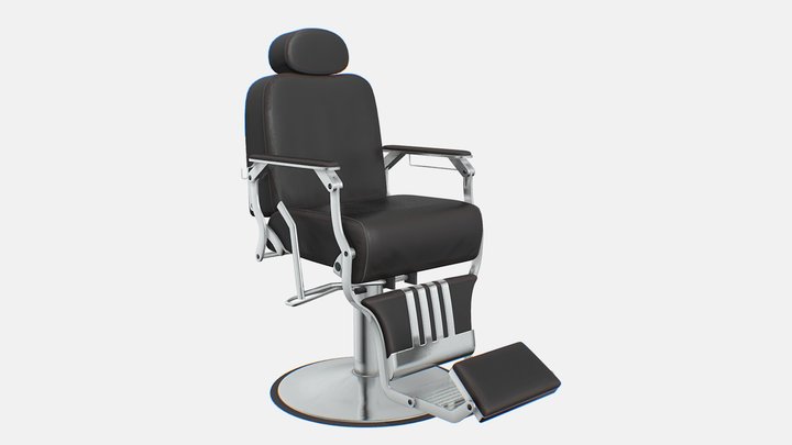 Leather Barber Chair A1 3D Model
