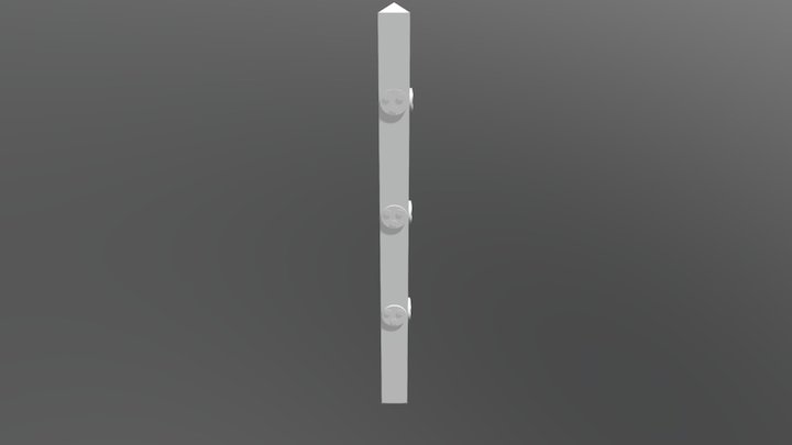 Laser Fence Pole2 Turn 3D Model