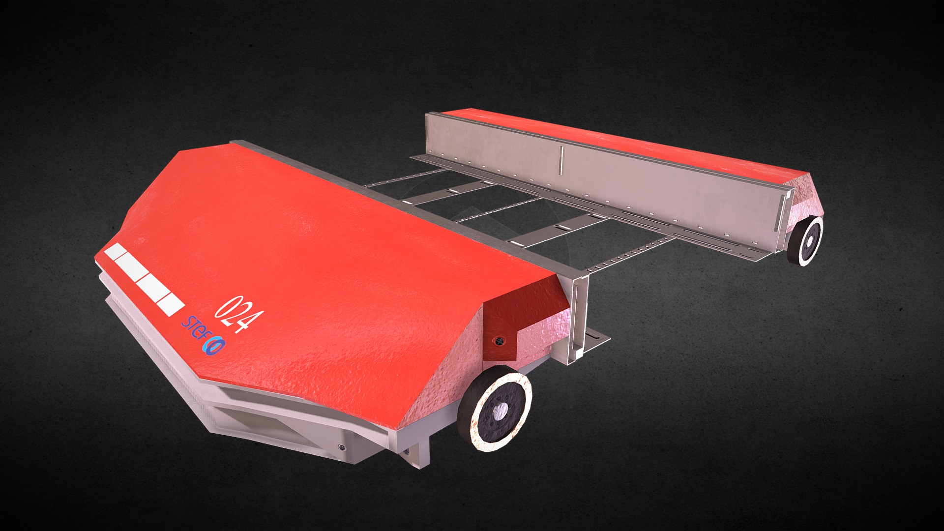 3D model Cyclone Carrier - This is a 3D model of the Cyclone Carrier. The 3D model is about a red and white toy car.