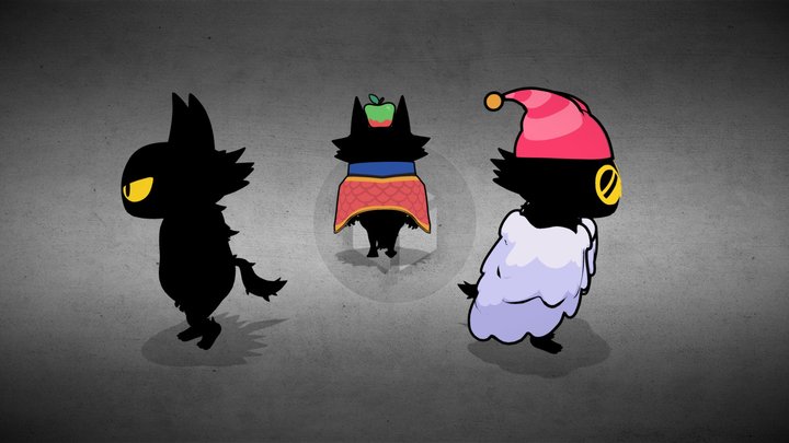 2D Toon-Style 3D Avatar - "Chibi Shadow Wolves" 3D Model