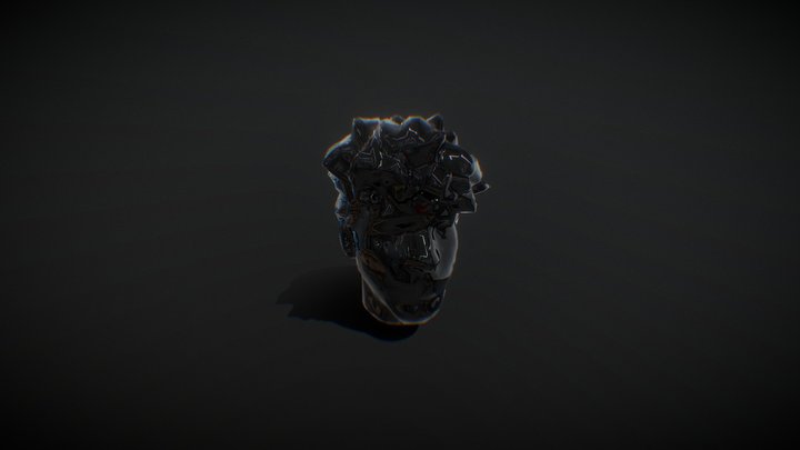 Glass head stained black 3D Model