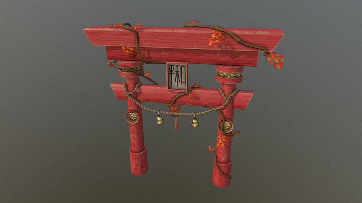 Japanese Torii Gate 3D Model