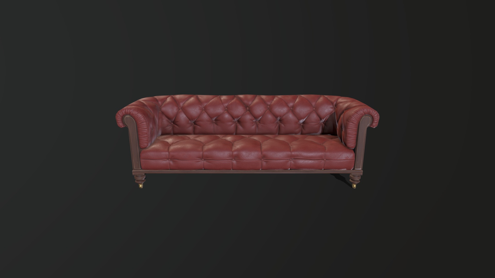 3D model Sofa game-res model - This is a 3D model of the Sofa game-res model. The 3D model is about a red couch with a black background.