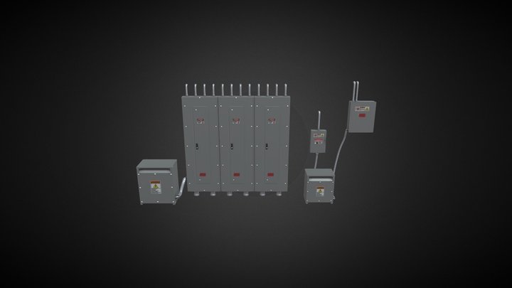 Warehouse Electrical Boxes 3D Model