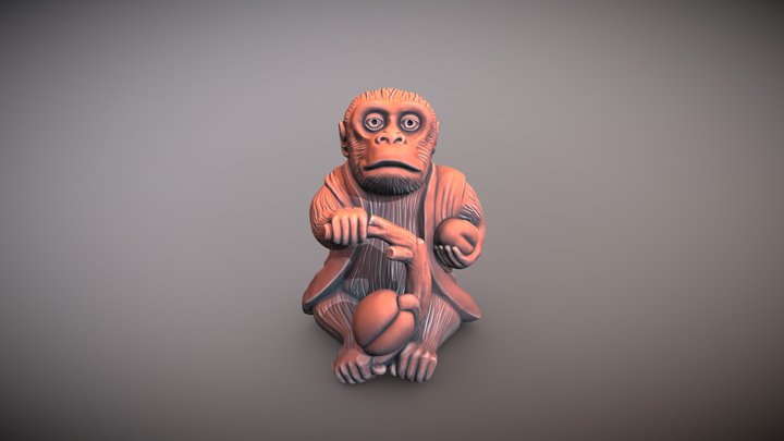Japan Netsuke Monkey 3D Model
