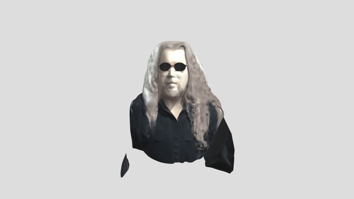 Person with long curly hair in black clothing 3D Model
