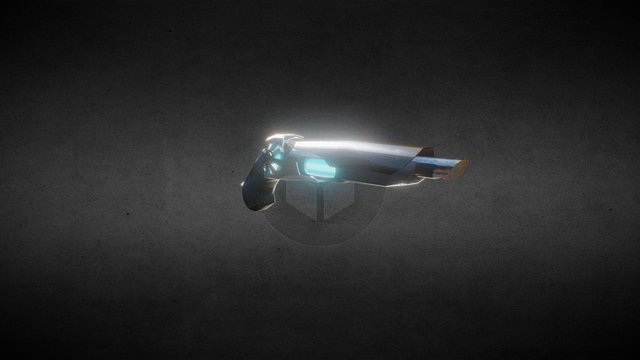 Lowpoly Sci-fi Gun Model 3D Model