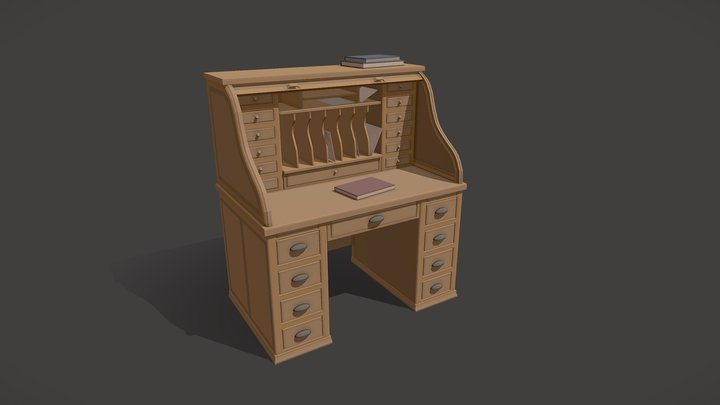 Wood table. Draft 3D Model