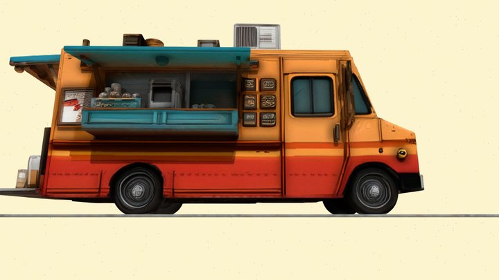 Urban Street Food Truck – Modello 3D gratuito STL