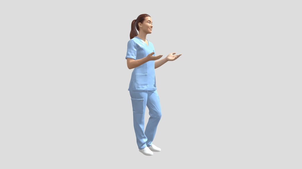 Nurse in light blue scrubs